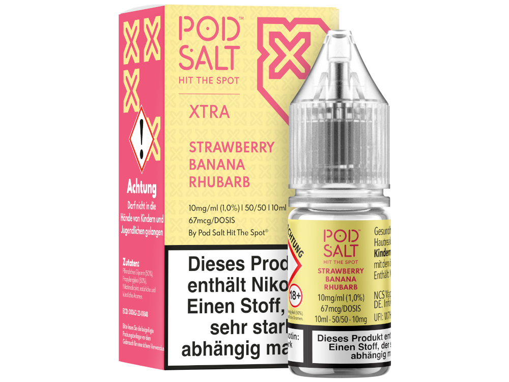 Pod Salt X - Nikotinsalz Liquid  - Strawberry Banana Rhubarb