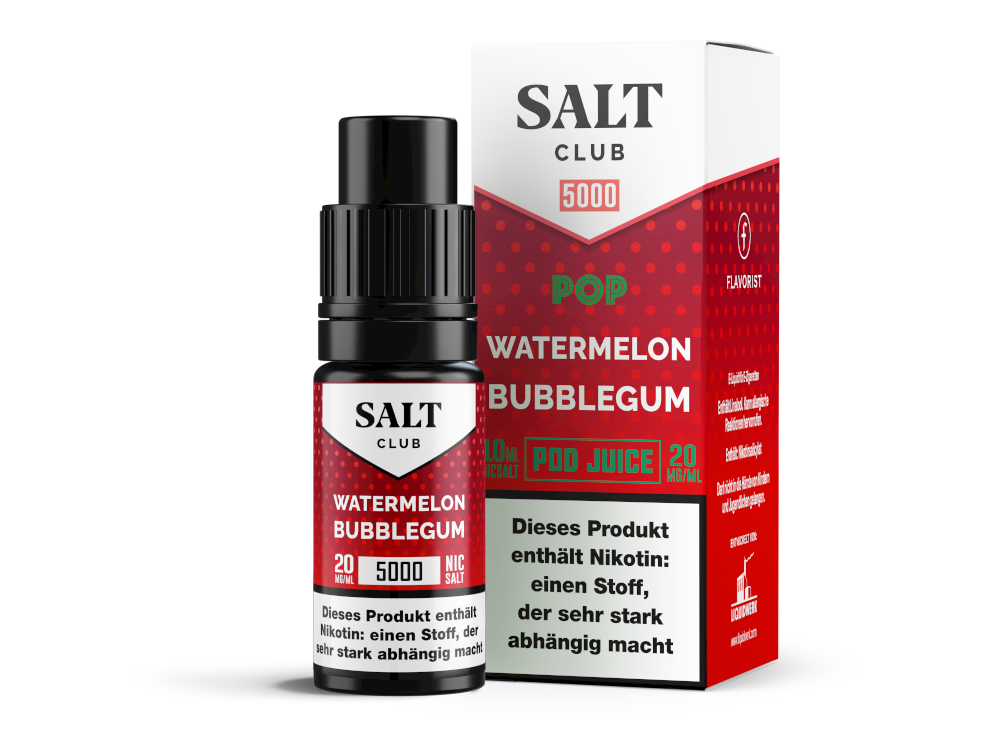 Salt Club - 5000 - Nikotinsalz Liquid 20 mg/ml - Watermelon Bubblegum