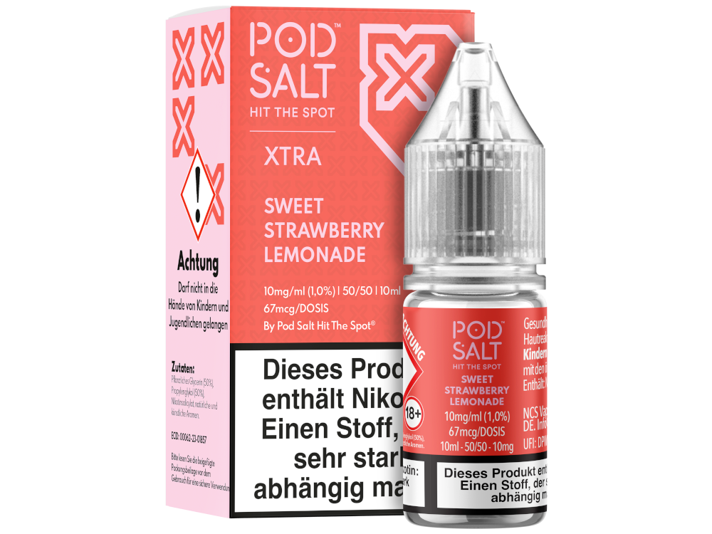 Pod Salt X - Nikotinsalz Liquid  - Sweet Strawberry Lemonade