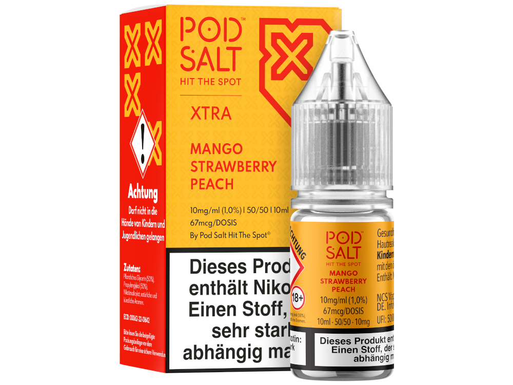 Pod Salt X - Nikotinsalz Liquid  - Mango Strawberry Peach