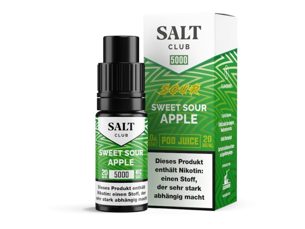 Salt Club - 5000 - Nikotinsalz Liquid 20 mg/ml - Sweet Sour Apple